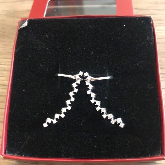 Ear-cuff earrings white rhodium plated zirconia - Picture 4 of 5